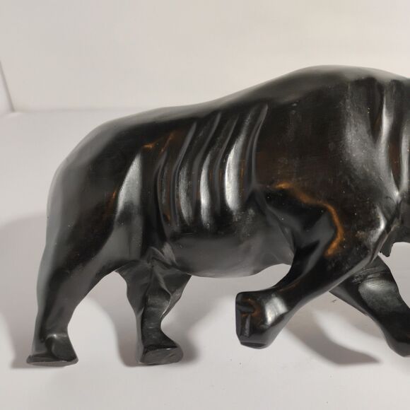 Hand Carved Solid Wood Rhino Sculpture Wildlife Small Figure animal 9” - Picture 13 of 16